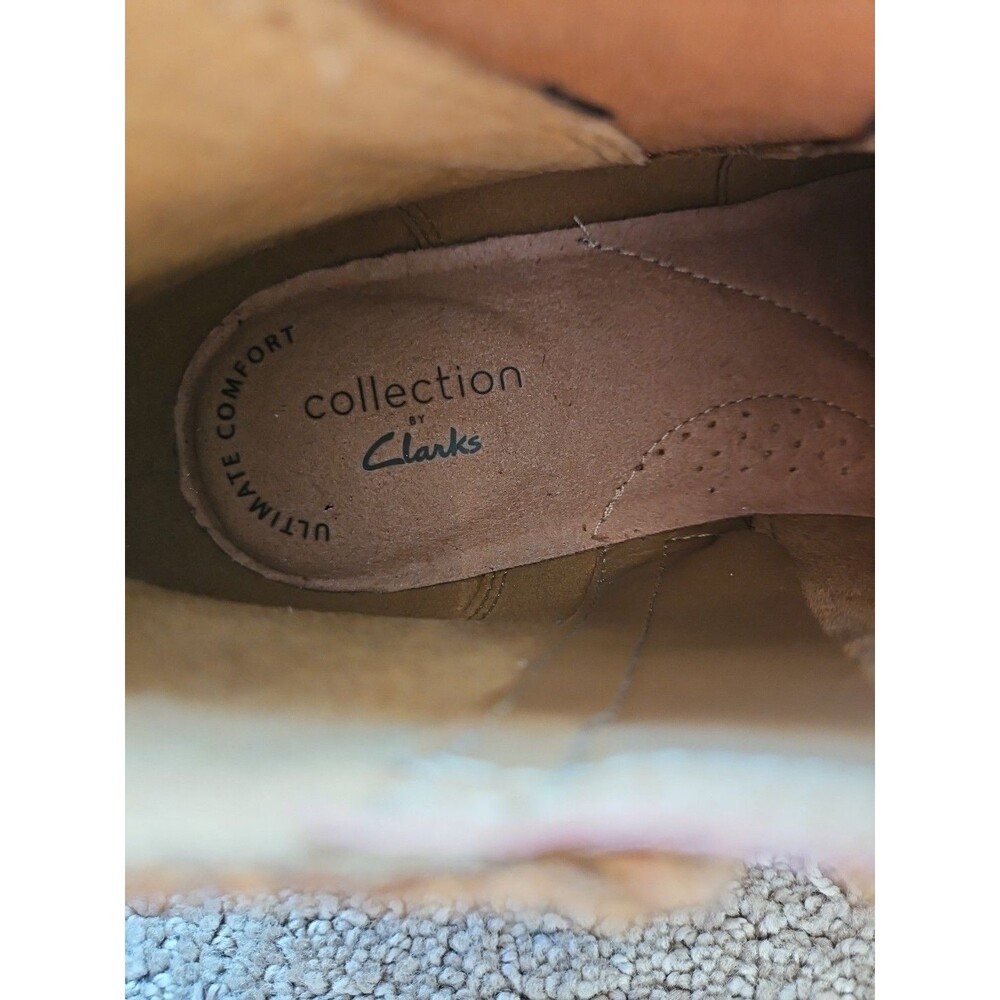 Clarks Trish Brown Strap Suede Chelsea Ankle Boots Sz 9 M NEW - Picture 5 of 9